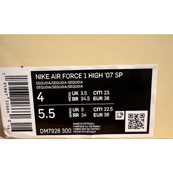 Nike x Billie Eilish Air Force 1 High '07 DM7926-300 Size US 4 Men’s 5.5 Women - Picture 3 of 16